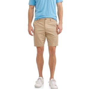 NWT George flat front khaki shorts size 40 waist, 9” inseam
